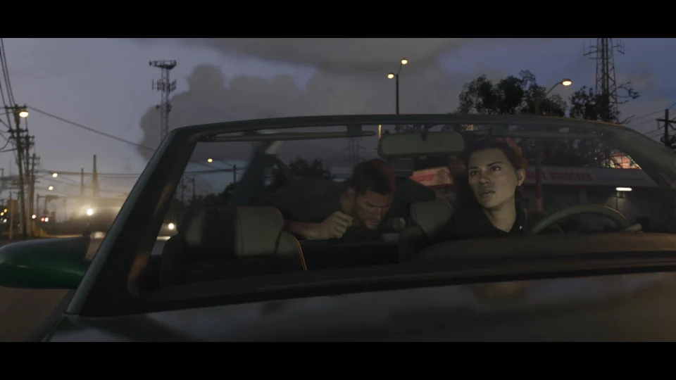 Green convertible in the 2025 second trailer