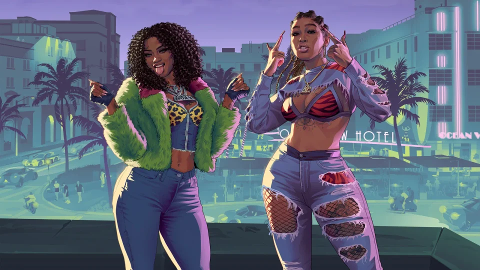 Musikduo Real Dimez auf offiziellem Rockstar-Games-Artwork