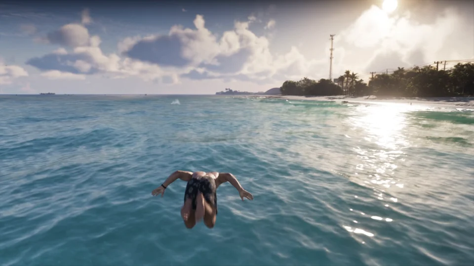 Jason springt in GTA 6 von einem Steg ins Meer